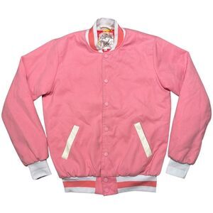 Steven Universe Movie x Daylight Curfew Pink Varsity Bomber Jacket (Red Lining)
